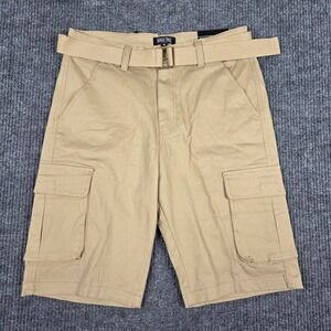 Rugged Trail Mens Khaki Cargo Shorts Stretch Fabric with Belt MCGS-330KK Size 30